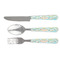 Teal Ribbons & Labels Cutlery Set - FRONT