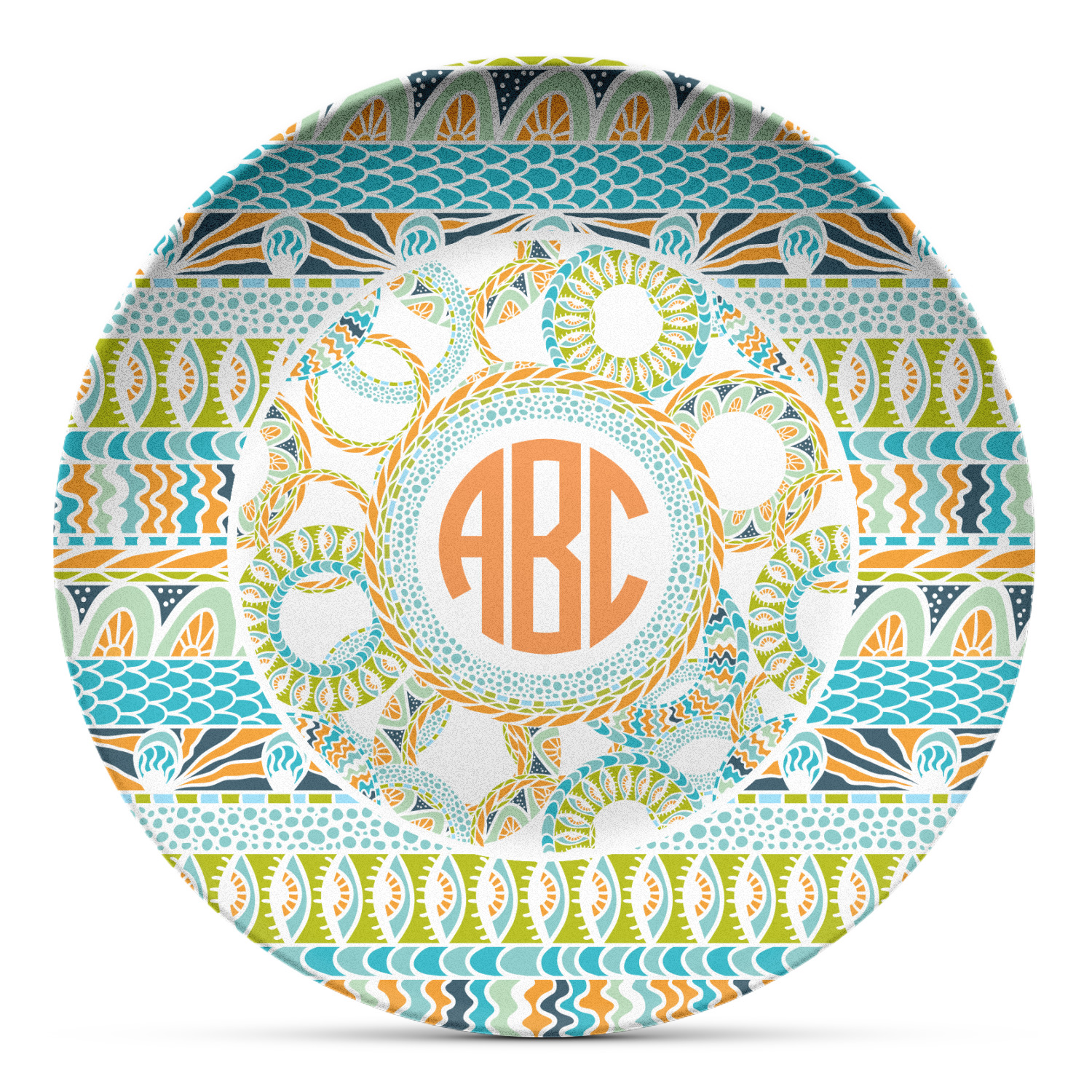 Teal Ribbons & Labels Microwave Safe Plastic Plate Composite Polymer (Personalized