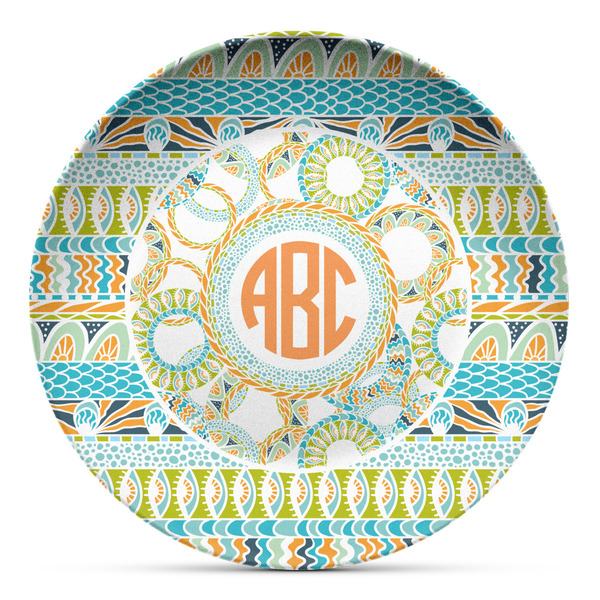 Custom Teal Ribbons & Labels Microwave Safe Plastic Plate - Composite Polymer (Personalized)