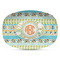 Teal Ribbons & Labels Plastic Platter - Microwave & Oven Safe Composite Polymer (Personalized)