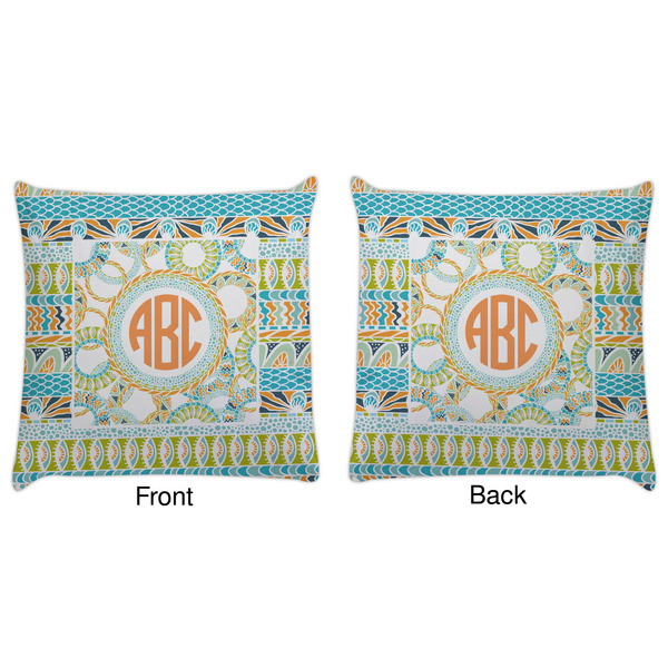 Teal Ribbons & Labels Decorative Pillow Case - Approval