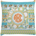 Teal Ribbons & Labels Decorative Pillow Case (Personalized)