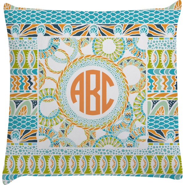 Custom Teal Ribbons & Labels Decorative Pillow Case (Personalized)