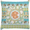 Teal Ribbons & Labels Decorative Pillow Case (Personalized)