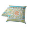 Teal Ribbons & Labels Decorative Pillow Case - TWO