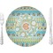 Teal Ribbons & Labels 10" Glass Lunch / Dinner Plates - Single or Set (Personalized)