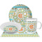 Teal Ribbons & Labels Dinner Set - 4 Pc (Personalized)