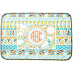Teal Ribbons & Labels Dish Drying Mat w/ Monogram