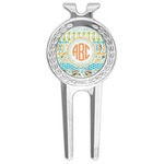 Teal Ribbons & Labels Golf Divot Tool & Ball Marker (Personalized)