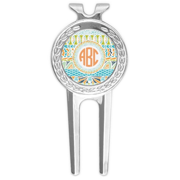 Custom Teal Ribbons & Labels Golf Divot Tool & Ball Marker (Personalized)