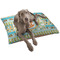 Teal Ribbons & Labels Dog Bed - Large LIFESTYLE