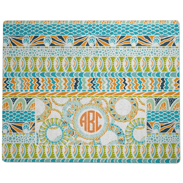 Teal Ribbons & Labels Dog Food Mat - Large without Bowls