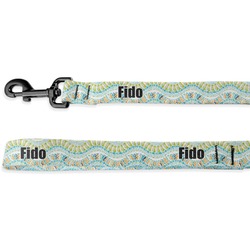 Teal Ribbons & Labels Dog Leash - 6 ft (Personalized)