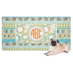 Teal Ribbons & Labels Dog Towel (Personalized)