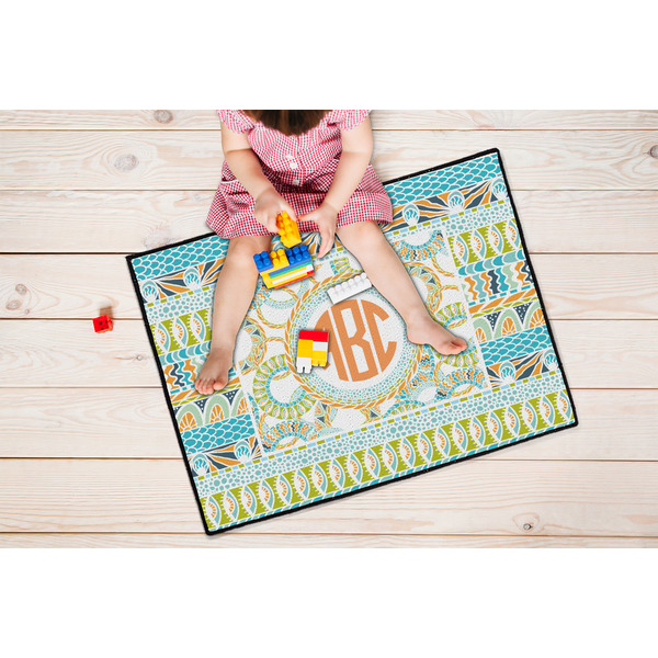 Teal Ribbons & Labels Door Mats - LIFESTYLE kid