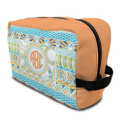 Teal Ribbons & Labels Toiletry Bag / Dopp Kit (Personalized)
