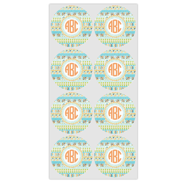 Teal Ribbons & Labels Drink Topper - Medium - Set of 12