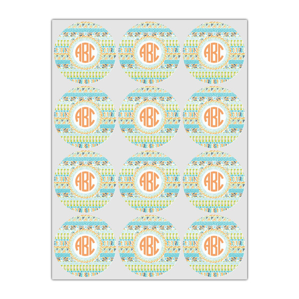 Teal Ribbons & Labels Drink Topper - Small - Set of 12