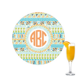 Teal Ribbons & Labels Printed Drink Topper - 2.15" (Personalized)