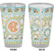 Teal Ribbons & Labels Pint Glass - Full Color - Front & Back Views
