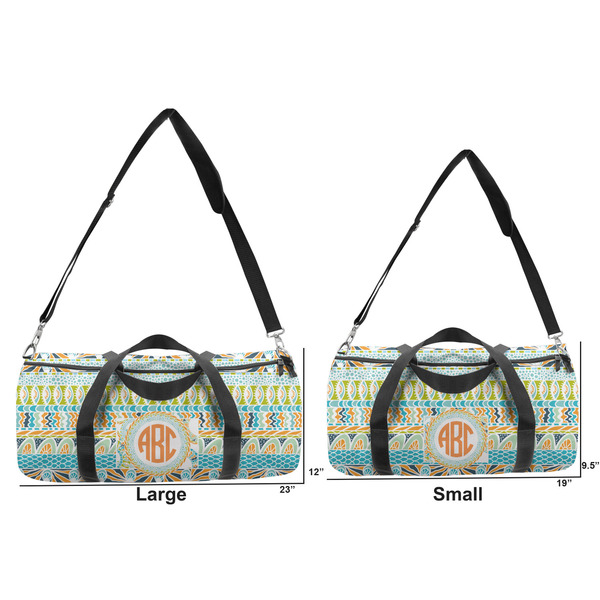 Teal Ribbons & Labels Duffle Bag Small and Large