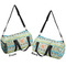 Teal Ribbons & Labels Duffle bag large front and back sides