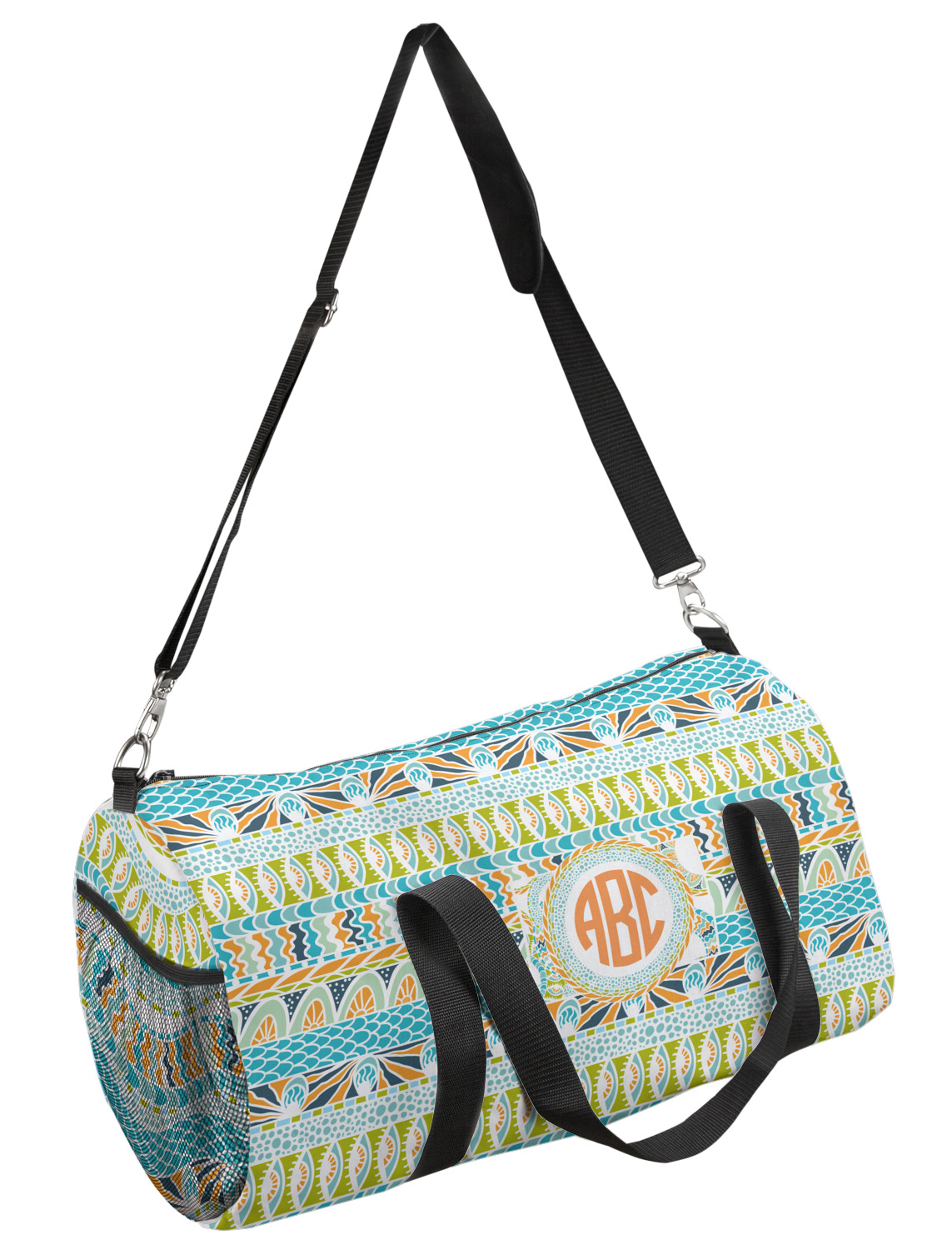Teal Ribbons & Labels Duffel Bag (Personalized) YouCustomizeIt