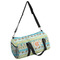 Teal Ribbons & Labels Duffle bag with side mesh pocket