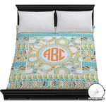 Teal Ribbons & Labels Duvet Cover - Full / Queen (Personalized)