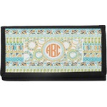 Teal Ribbons & Labels Canvas Checkbook Cover (Personalized)