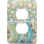 Teal Ribbons & Labels Electric Outlet Plate