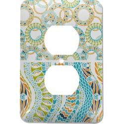Teal Ribbons & Labels Electric Outlet Plate