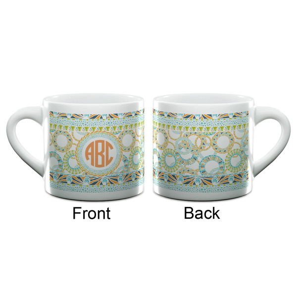 Teal Ribbons & Labels Espresso Cup - 6oz (Double Shot) (APPROVAL)