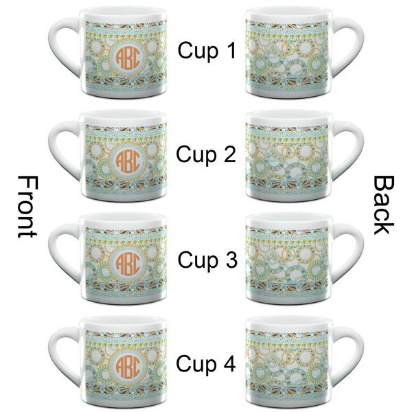 Teal Ribbons & Labels Espresso Cup - 6oz (Double Shot Set of 4) APPROVAL