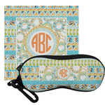 Teal Ribbons & Labels Eyeglass Case & Cloth (Personalized)
