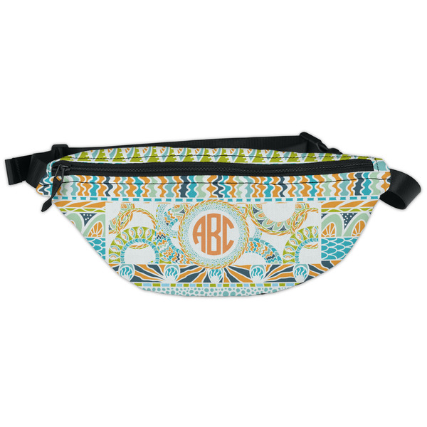 Custom Teal Ribbons & Labels Fanny Pack - Classic Style (Personalized)