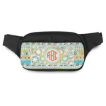 Teal Ribbons & Labels Fanny Pack (Personalized)