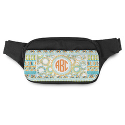Teal Ribbons & Labels Fanny Pack - Modern Style (Personalized)
