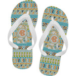 Teal Ribbons & Labels Flip Flops (Personalized)