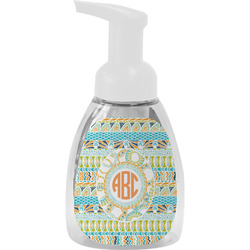 Teal Ribbons & Labels Foam Soap Bottle - White (Personalized)