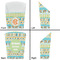 Teal Ribbons & Labels French Fry Favor Box - Front & Back View