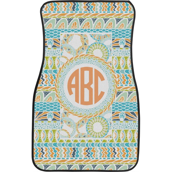 Teal Ribbons & Labels Front Seat Car Mat