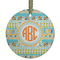 Teal Ribbons & Labels Frosted Glass Ornament - Round