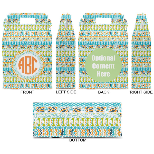 Teal Ribbons & Labels Gable Favor Box - Approval