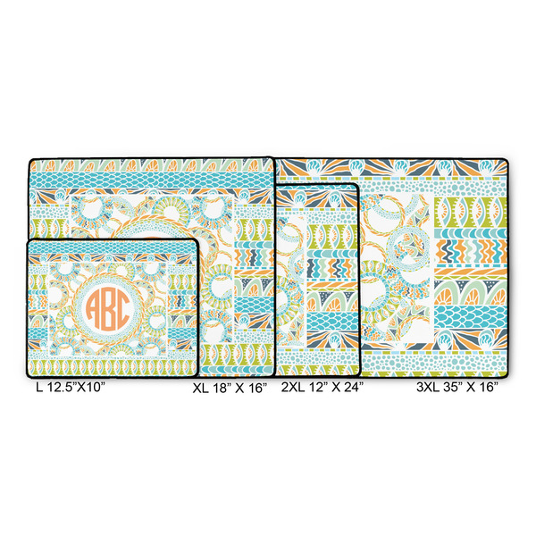 Teal Ribbons & Labels Gaming Mats - SIZE CHART