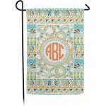 Teal Ribbons & Labels Small Garden Flag - Double Sided w/ Monograms