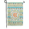 Teal Ribbons & Labels Small Garden Flag - Single Sided w/ Monograms