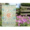 Teal Ribbons & Labels Garden Flag - Outside In Flowers