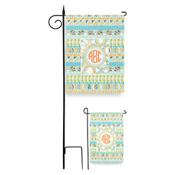 Teal Ribbons & Labels Garden Flag (Personalized)
