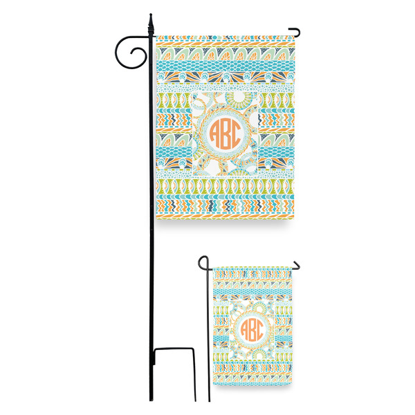 Teal Ribbons & Labels Garden Flag - PARENT/MAIN